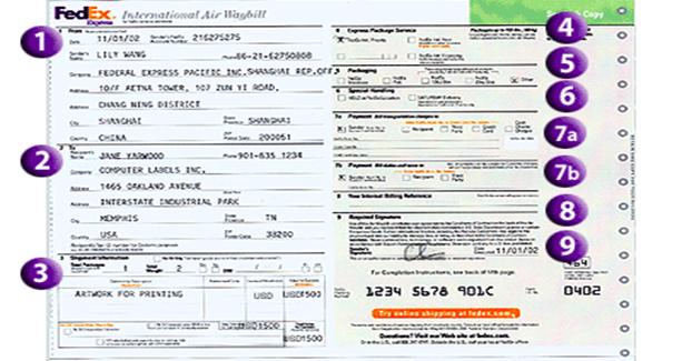 聯邦快遞單填寫